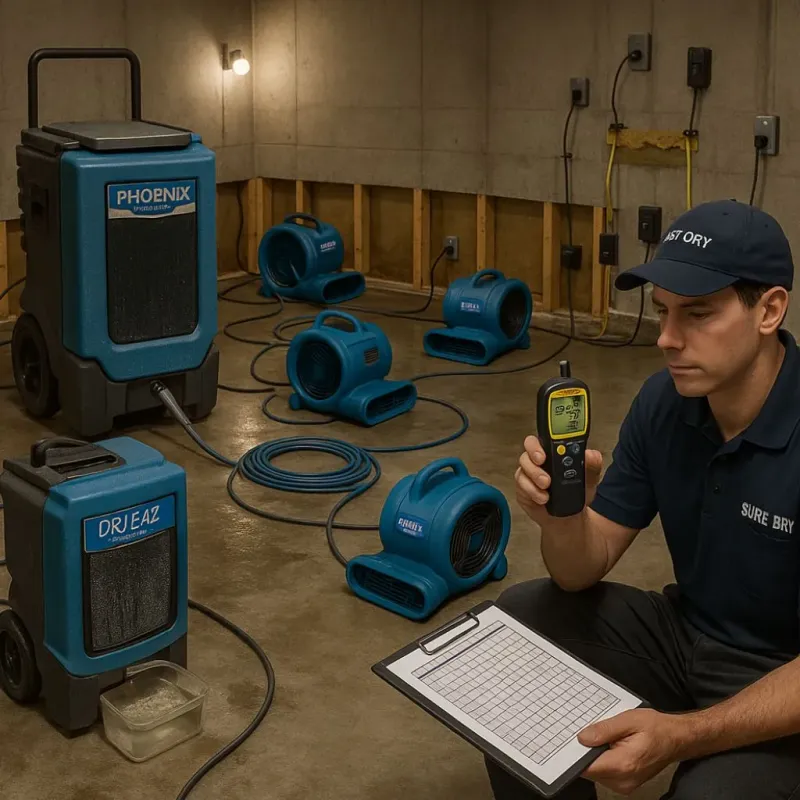 Structural Drying and Dehumidification process in Kingfield, ME